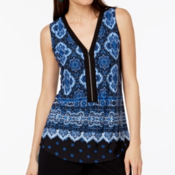 INC International Concepts Tops - I.N.C. International Concepts Zip-Front Tank Top